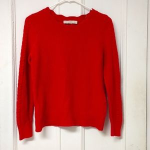Red knit sweater Loft by Ann Taylor 100% cotton